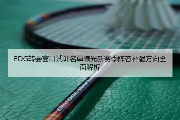 EDG转会窗口试训名单曝光新赛季阵容补强方向全面解析